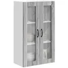 Image de vidaXL Cabinet en Verre Mural Lucca Sonoma Gris 60 x 31 x 100 cm, Solutions de Cuisine Modernes, Panneau rectangulaire en Bois, Protection pour Lave-Vaisselle, Gain de Place