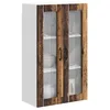Image de vidaXL Meuble mural de cuisine avec porte Bois ancien 60 x 31 x 100 cm, Cabinet de cuisine moderne, rangement mural rectangulaire, organisation durable, solution efficace pour la maison, poignée noire