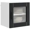 Image de vidaXL Cabinet en Verre Mural Porto 2 pcs Noir 40 x 31 x 40 cm, Armoire de Cuisine en Bois Moderne, Murale, Rangement Compact, Design Pratique, Meuble en Bois Durable