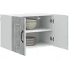 Image de vidaXL Armoire de Cuisine avec Porte 2 pcs Gris béton 60 x 31 x 40 cm, Unité de Cuisine Moderne, Meuble Pratique, Solutions de Rangement murales, étagères Simples, Options fonctionnelles