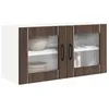 Image de vidaXL Cabinet en Verre Mural Porto Chêne Brun 80 x 31 x 40 cm, Armoire de Cuisine en Bois Moderne, Murale, Rangement Compact, Design Pratique, Meuble en Bois Durable