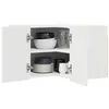 Image de vidaXL Armoire de Cuisine avec étagère Blanc Brillant 57 x 57 x 40 cm, Unité de Cuisine Moderne, Meuble Pratique, Solutions de Rangement murales, étagères Simples, Options fonctionnelles