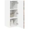 Image de vidaXL Armoire de Cuisine avec Porte 2 pcs Chêne fumé 30 x 31 x 80 cm, Unité de Cuisine Moderne, Meuble Pratique, Solutions de Rangement murales, étagères Simples, Options fonctionnelles
