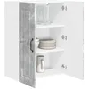 Image de vidaXL Meuble Mural Porto Gris béton 60 x 31 x 80 cm Bois d'ingénierie, Armoire de Cuisine en Bois Moderne, Murale, Rangement Compact, Design Pratique, Meuble en Bois Durable