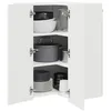 Image de vidaXL Armoire de Cuisine avec étagère Blanc Brillant 57 x 57 x 80 cm, Unité de Cuisine Moderne, Meuble Pratique, Solutions de Rangement murales, étagères Simples, Options fonctionnelles
