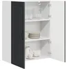 Image de vidaXL Meuble Mural Porto Noir 80 x 31 x 100 cm Bois d'ingénierie, Armoire de Cuisine en Bois Moderne, Murale, Rangement Compact, Design Pratique, Meuble en Bois Durable