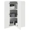 Image de vidaXL Armoire de Cuisine avec étagère Blanc Brillant 57 x 57 x 100 cm, Unité de Cuisine Moderne, Meuble Pratique, Solutions de Rangement murales, étagères Simples, Options fonctionnelles