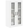 Image de vidaXL Cabinet en Verre Mural Porto Blanc 60 x 31 x 100 cm, Armoire de Cuisine en Bois Moderne, Murale, Rangement Compact, Design Pratique, Meuble en Bois Durable