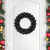 Image de vidaXL Couronnes de Boules de Noël 2 pcs Noir 33 x 33 x 7 cm, Couronne de Salon, Ronde, Design Moderne, Légère et Durable, Décoration de Fête, Intérieur et Extérieur