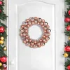 Image de vidaXL Couronnes de Boules de Noël 2 pcs Rose doré 33 x 33 x 7 cm, Couronne de Salon, Ronde, Design Moderne, Légère et Durable, Décoration de Fête, Intérieur et Extérieur