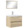 Image de vidaXL Ensemble de mobilier de salle de bain avec tiroir Chêne Sonoma, Salle de bain, Miroir rectangulaire moderne, Design durable, Look stylé, Ajout parfait à tout espace domestique ou professionnel,