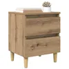 Image de vidaXL Armoire de lit avec tiroir Chêne Artisanal 40 x 35 x 50 cm, Chambre, Table de Nuit Rustique, Cabinet Solide à côté du lit, Design Industriel, Rangement Pratique, Bois d'ingénierie