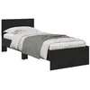Image de vidaXL Cadre de lit Chêne Noir 75 x 190 cm Bois d'ingénierie, Cadre de lit Moderne, Design rectangulaire, LED avec tête de lit, éclairage Sympa pour Une Chambre stylée