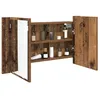 Image de vidaXL Armoire Miroir de Salle de Bain Bois Ancien 80 x 12 x 45 cm, Miroir de Salle de Bain Moderne, Armoire Murale, Design LED, Bois, Gain de Place, Organisateur Pratique