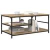 Image de vidaXL Table Basse Chêne Artisanal 90 x 49 x 40 cm Bois d'ingénierie, Table Basse Rectangulaire Rustique Industrielle, Plateau en Bois Durable, Cadre Métallique, Meuble de Salon Intérieur Élégant
