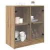 Image de vidaXL Meuble d'appoint Chêne artisanal 68 x 37 x 75,5 cm, Meuble de rangement pour salon, solution de stockage rectangulaire, meubles modernes, durable, organisateur fonctionnel, affichage minimalist