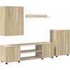 Image de vidaXL Ensemble Meuble TV 4 pcs Chêne Sonoma Bois d'ingénierie, Salon, unité de Rangement Moderne, Meuble TV, étagères modulaires, mobilier élégant pour Un intérieur Pratique