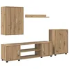 Image de vidaXL Ensemble Meuble TV 4 pcs Chêne Artisanal Bois d'ingénierie, Salon, unité de Rangement Moderne, Meuble TV, étagères modulaires, mobilier élégant pour Un intérieur Pratique