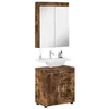 Image de vidaXL Ensemble de mobilier de Salle de Bain Tulum Chêne fumé, Meuble de Salle de Bain Moderne, Solution de Rangement Durable, Organisateur Pratique, Design Compact