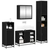 Image de vidaXL Ensemble de mobilier de salle de bain 4 pcs Chêne noir, Ensemble de meubles de salle de bain moderne, tout en rectangulaire, meuble haut, rangement bas, solutions murales tendance