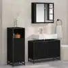Image de vidaXL Ensemble de mobilier de salle de bain 3 pcs Chêne noir