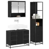 Image de vidaXL Ensemble de mobilier de Salle de Bain 3 pcs Chêne Noir, Ensemble de Meubles de Salle de Bain Moderne, Meuble Coiffeuse rectangulaire, de Rangement Pratique, décor Gain de Place