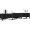 Image de vidaXL Unites TV 2 pcs Chêne Noir 210 x 35 x 41 cm Bois d'ingénierie, Meuble TV Moderne, Rangement Mural rectangulaire, Meuble de Divertissement épuré pour Salon