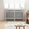 Image de vidaXL Cache-Radiateur Gris béton 152 x 19 x 81,5 cm Bois d'ingénierie