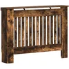 Image de vidaXL Cache-Radiateur Chêne fumé 112 x 19 x 81,5 cm Bois d'ingénierie, Cache-radiateur rectangulaire Moderne, Protection élégante, Bois conçu, sécurité Enfant pour Le Chauffage