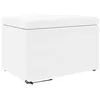 Image de vidaXL Tabouret Blanc Cuir Synthétique et Bois Composite, Tabouret Moderne, Durable et Compact pour Cuisine, Design épuré, Assise décontractée, Meuble Minimaliste