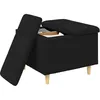 Image de vidaXL Pouf de Rangement avec Coussin Noir 60 x 60 x 45 cm Tissu, Ottoman de Rangement Moderne et Durable, Assise Fonctionnelle, mobilier Multipurpose, déco Minimaliste, Accent de Salon ou Chambre
