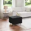 Image de vidaXL Pouf de rangement avec coussin Noir 60 x 60 x 45 cm tissu