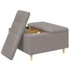 Image de vidaXL Pouf de Rangement avec Coussin Taupe 80 x 80 x 45 cm Tissu, Ottoman de Rangement Moderne et Durable, Assise Fonctionnelle, mobilier Multipurpose, déco Minimaliste, Accent de Salon ou Chambre