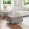 Image de vidaXL Pouf de rangement avec coussin Taupe 80 x 80 x 45 cm tissu