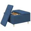 Image de vidaXL Pouf de Rangement avec Coussin Bleu 80 x 80 x 45 cm Tissu, Ottoman de Rangement Moderne et Durable, Assise Fonctionnelle, mobilier Multipurpose, déco Minimaliste, Accent de Salon ou Chambre