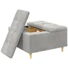 Image de vidaXL Pouf de Rangement Gris Clair 80 x 80 x 45 cm Velours, Ottoman Moderne, Robuste, avec Un Dessus capitonné, Assise Multifonction, Rangement, déco Minimaliste