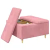 Image de vidaXL Pouf de Rangement avec Coussin Rose 80 x 80 x 45 cm Velours, Ottoman Moderne, Robuste, avec Un Dessus capitonné, Assise Multifonction, Rangement, déco Minimaliste