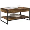 Image de vidaXL Table Basse Chêne Fumé 80 x 50 x 40 cm Bois d'ingénierie, Table Basse rectangulaire, Design Industriel Solide, Accent Minimaliste pour Salons Modernes