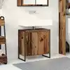 Image de vidaXL Cabinet de salle de bain avec porte Bois Ancien 60 x 30 x 60 cm