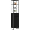 Image de vidaXL Cabinet de Salle de Bain avec Porte Chêne Noir 40 x 30 x 180 cm, Salle de Bain, Rectangulaire, Design Durable pour Espaces Modernes, 57 Pieds, Tapis Antidérapant et Accessoires pour Confort et