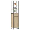 Image de vidaXL Cabinet de salle de bain avec tiroir Sonoma 40 x 30 x 180 cm, Salle de bain, Rectangulaire, Design Durable pour Espaces Modernes, 57 Pieds, Tapis Antidérapant et Accessoires pour Confort et Séc