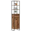 Image de vidaXL Cabinet de Salle de Bain Bois Ancien 40 x 30 x 180 cm, Salle de Bain, Rectangulaire, Design Durable pour Espaces Modernes, 57 Pieds, Tapis Antidérapant et Accessoires pour Confort et Sécurité