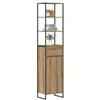 Image de vidaXL Cabinet de salle de bain Chêne artisan 40 x 30 x 180 cm, Salle de bain, Rectangulaire, Design Durable pour Espaces Modernes, 57 Pieds, Tapis Antidérapant et Accessoires pour Confort et Sécurité