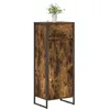 Image de vidaXL Cabinet de Salle de Bain avec Porte Chêne Fumé 40 x 30 x 100 cm, Meuble de Salle de Bain, Armoire rectangulaire, Rangement Compact, déco Moderne, Organisateur innovant