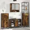 Image de vidaXL Cabinet de salle de bain avec porte Chêne Fumé 40 x 30 x 100 cm