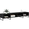 Image de vidaXL Meuble TV Chêne Noir 170,5 x 36 x 30,5 cm Bois d'ingénierie, Meuble TV Rectangulaire Chic, Unité Médias Résistante pour Salon, Solution Console en Bois