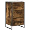 Image de vidaXL Buffet Chêne Fumé 42 x 36 x 75.5 cm Bois d'ingénierie, Salle de séjour, Rectangulaire, Designs durables pour espaces Cosy, Idéal pour décorer avec Style et fonctionnalité, Touches Modernes