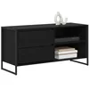 Image de vidaXL Meuble TV Chêne Noir 100 x 36 x 49,5 cm Bois d'ingénierie, Aménagement Salon Tendance, Meuble TV rectangulaire résistant, Centre média Compact, Support Moderne, Style Urbain