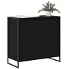 Image de vidaXL Meuble d'appoint Chêne Noir 79 x 36 x 75 cm Bois d'ingénierie, Salon, Armoire Moderne, Meuble de Rangement Rectangulaire, Solution Pratique en Bois