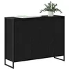 Image de vidaXL Meuble d'appoint Chêne Noir 96,5 x 30 x 75 cm Bois d'ingénierie, Meuble à tiroirs rectangulaire, Durable, pour espaces Modernes, Style décontracté, mobilier Pratique pour Un Usage Quotidien